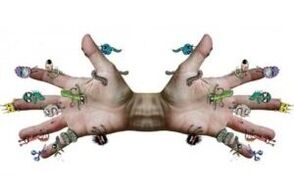 parasitic microbes on human hands
